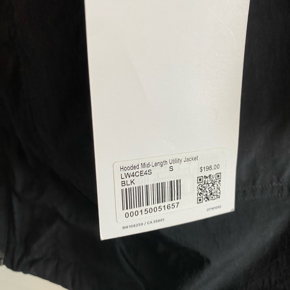 Lululemon Hooded Mid-Length Utility Jacket Black Size S - Picture 4 of 5